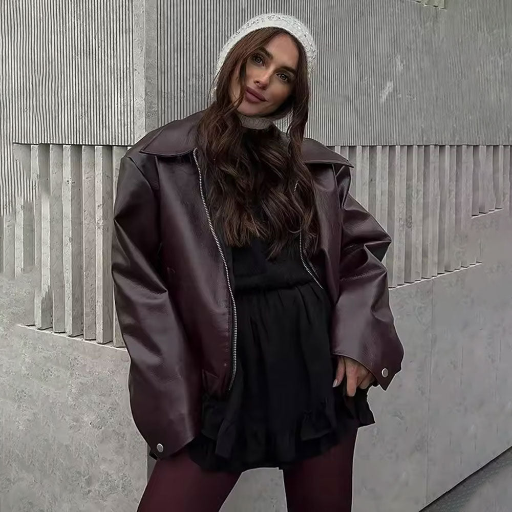 Cropped Leather Jacket