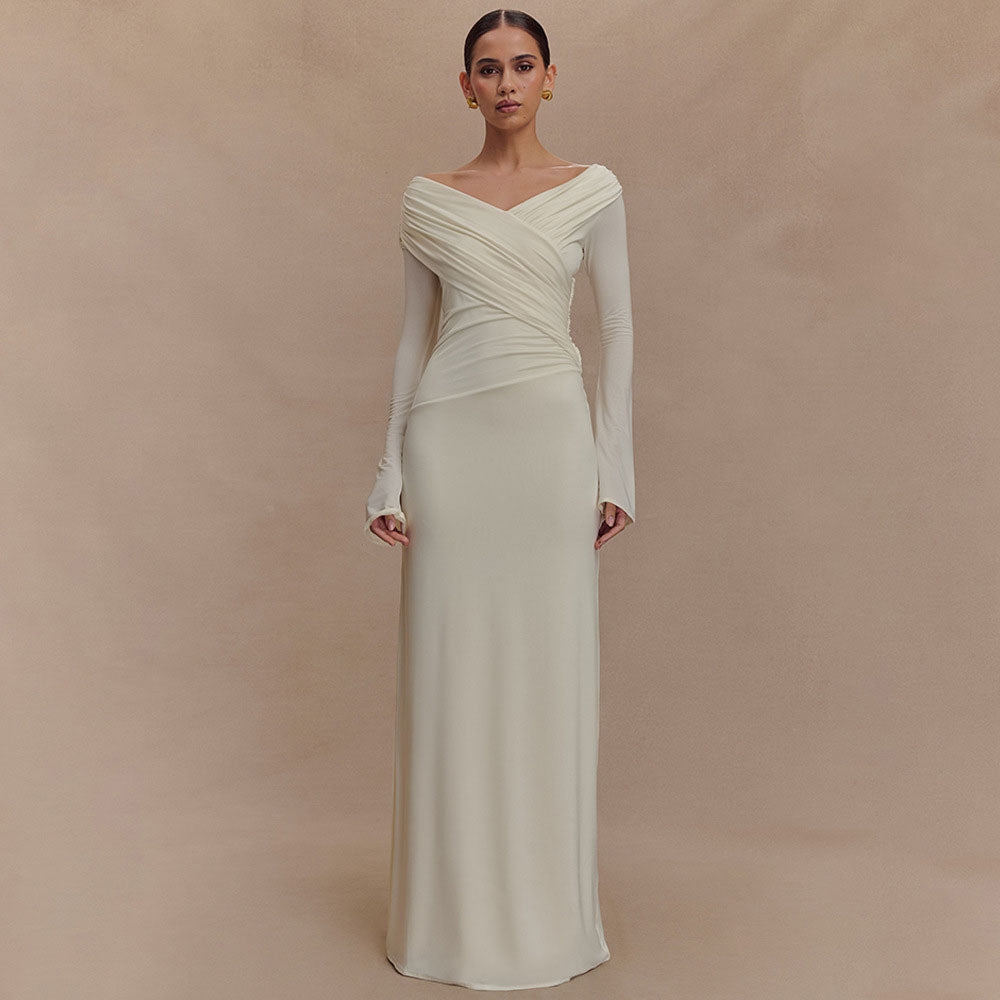High Waist Ruffled Bodycon Maxi Dress