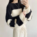 Striped Knit Long Sleeve Sweater