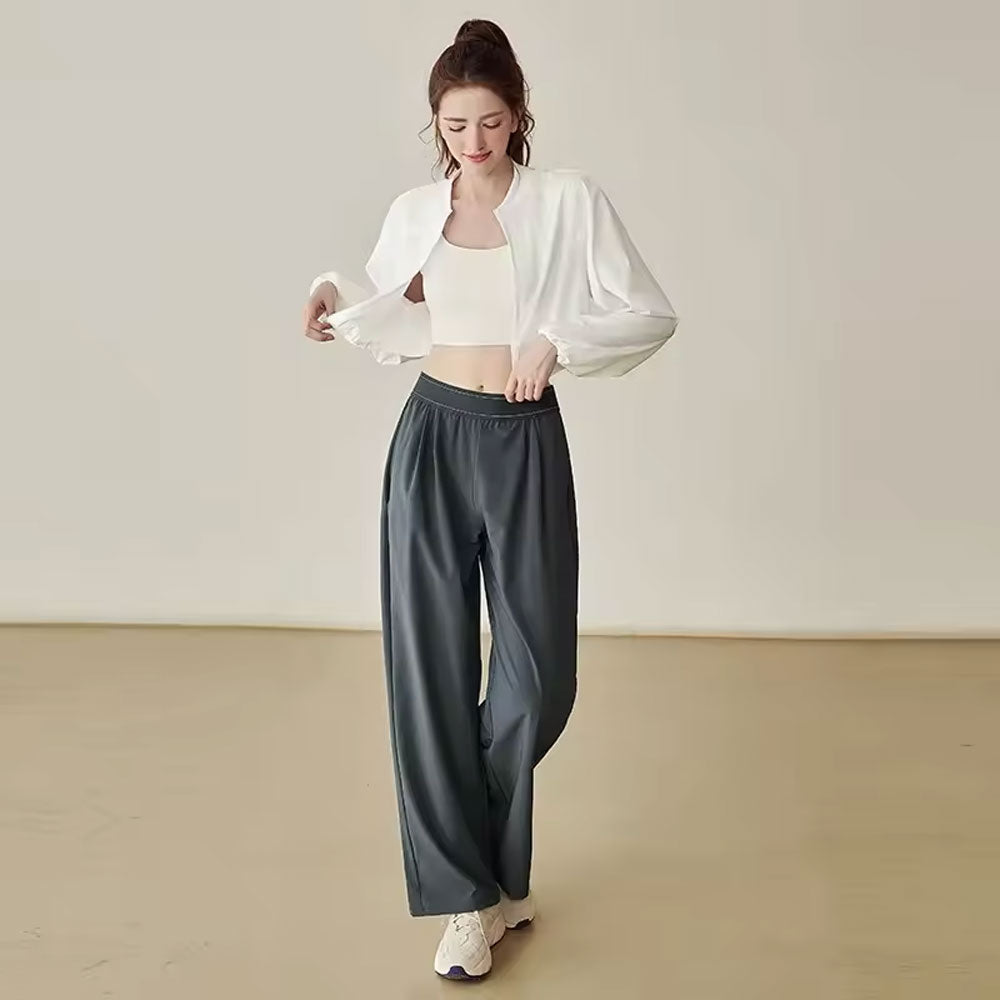 High Waist Draped Sports Pants