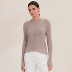 Merino Wool V-Neck Button Cardigan