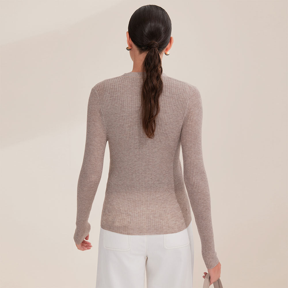 Merino Wool V-Neck Button Cardigan