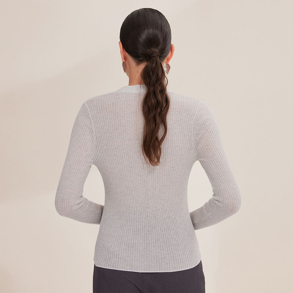 Merino Wool V-Neck Button Cardigan