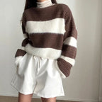 Striped Knit Long Sleeve Sweater