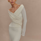 High Waist Ruffled Bodycon Maxi Dress