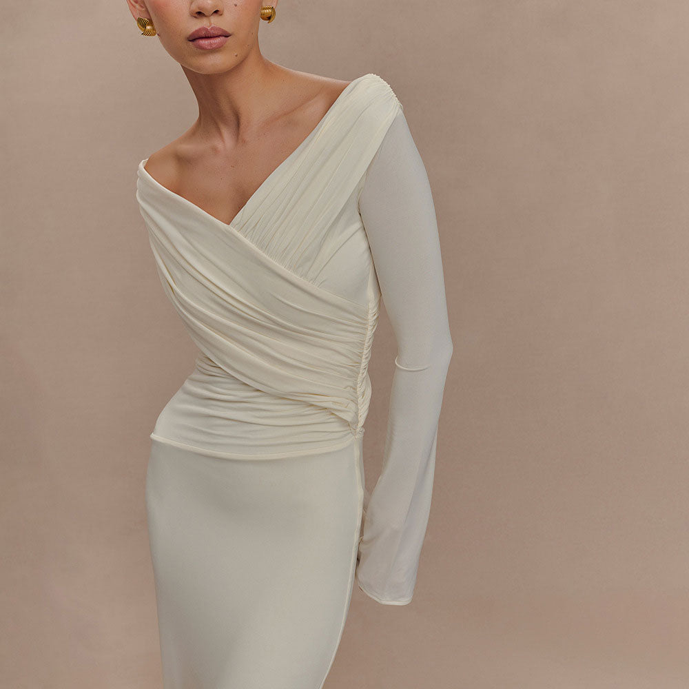 High Waist Ruffled Bodycon Maxi Dress