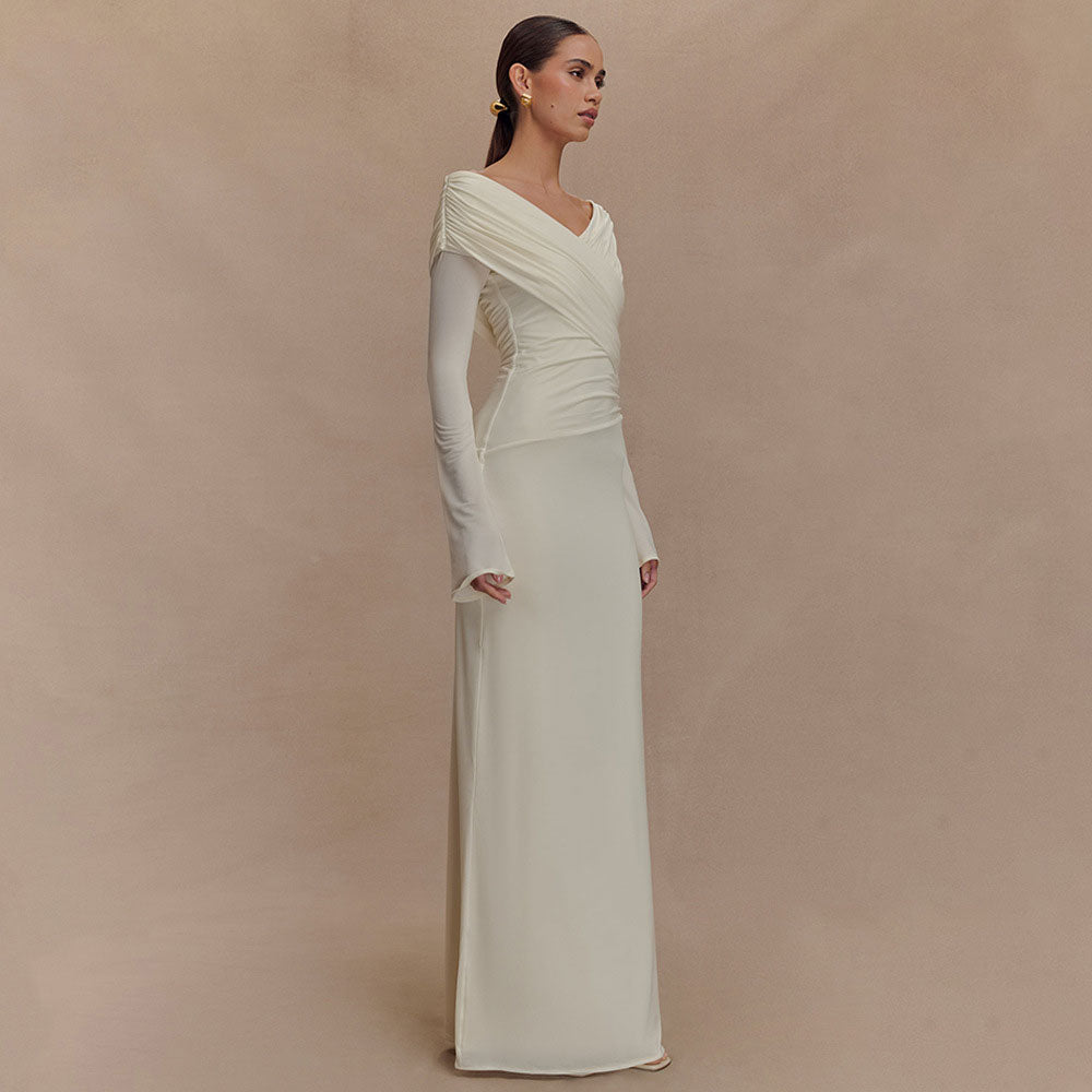 High Waist Ruffled Bodycon Maxi Dress